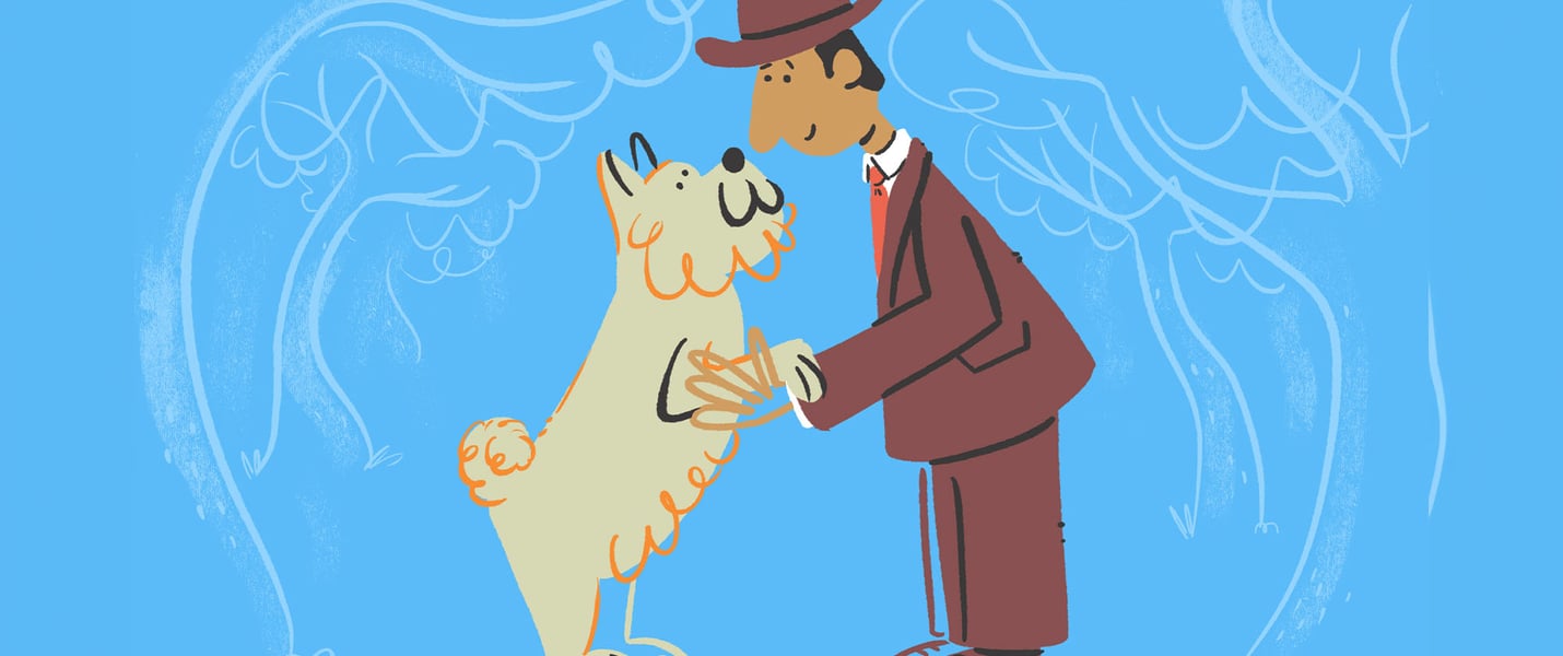 illustration of hachi and owner