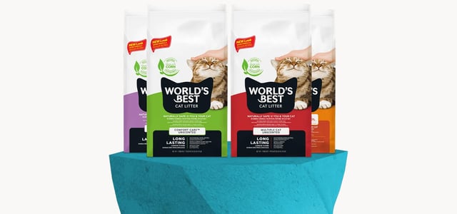 Bags of World's best cat litter