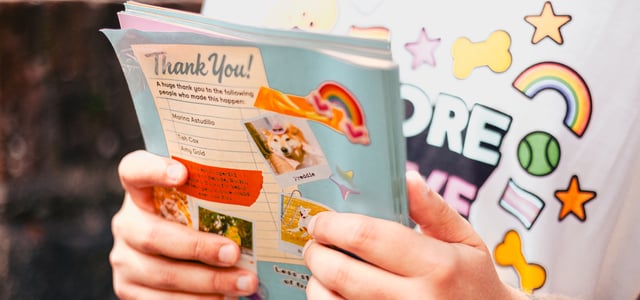 A close up image of our pride zine.