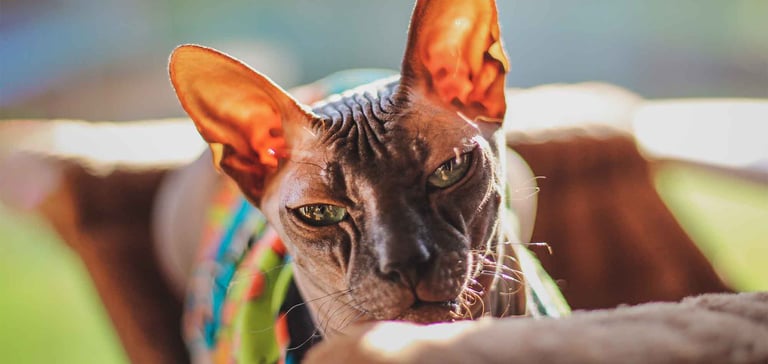 sphynx cat in sun