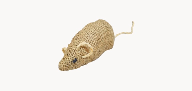 hessian mouse cat toy