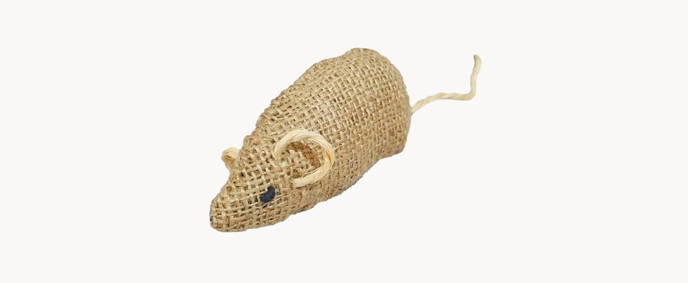 hessian mouse cat toy